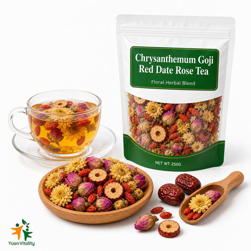 Premium Chrysanthemum Goji Red Date Rose Tea Blend