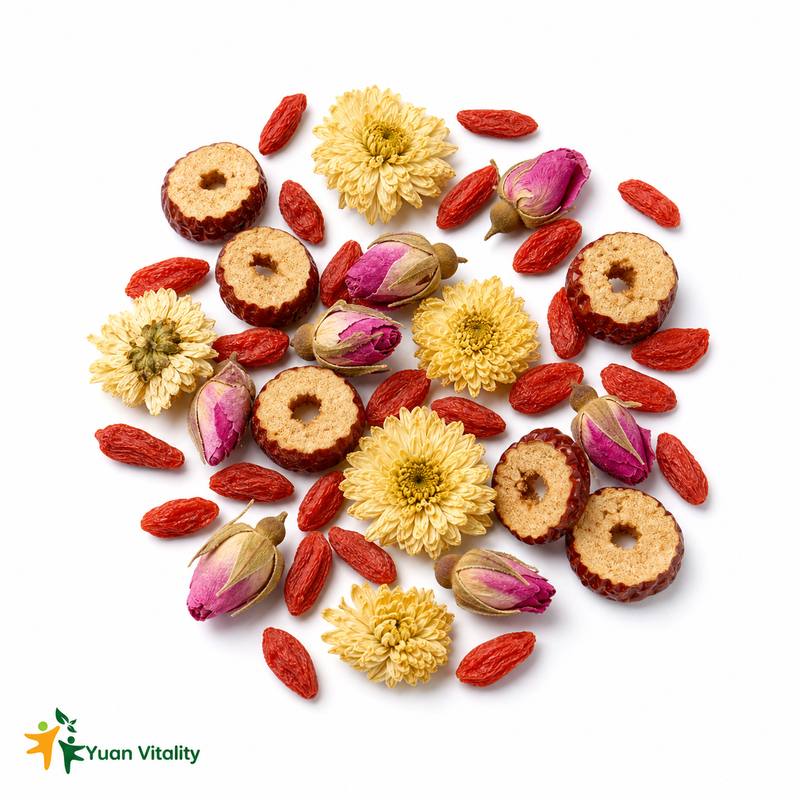 Premium Chrysanthemum Goji Red Date Rose Tea Blend