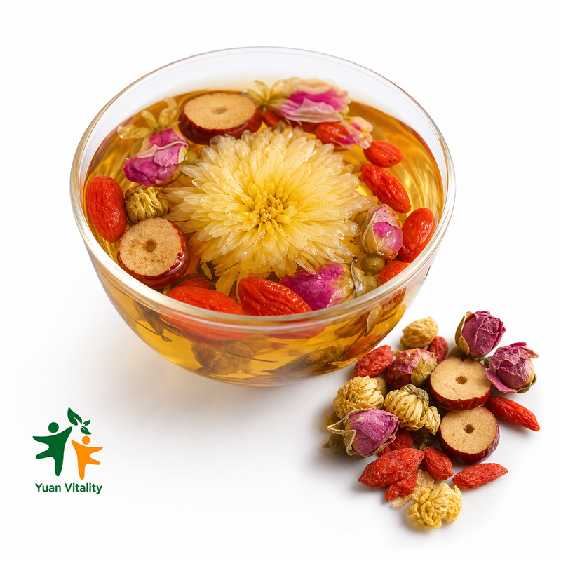 Premium Chrysanthemum Goji Red Date Rose Tea Blend