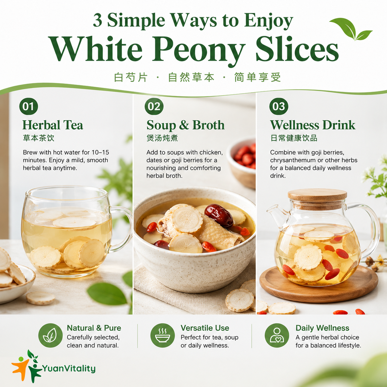 White Peony Slices