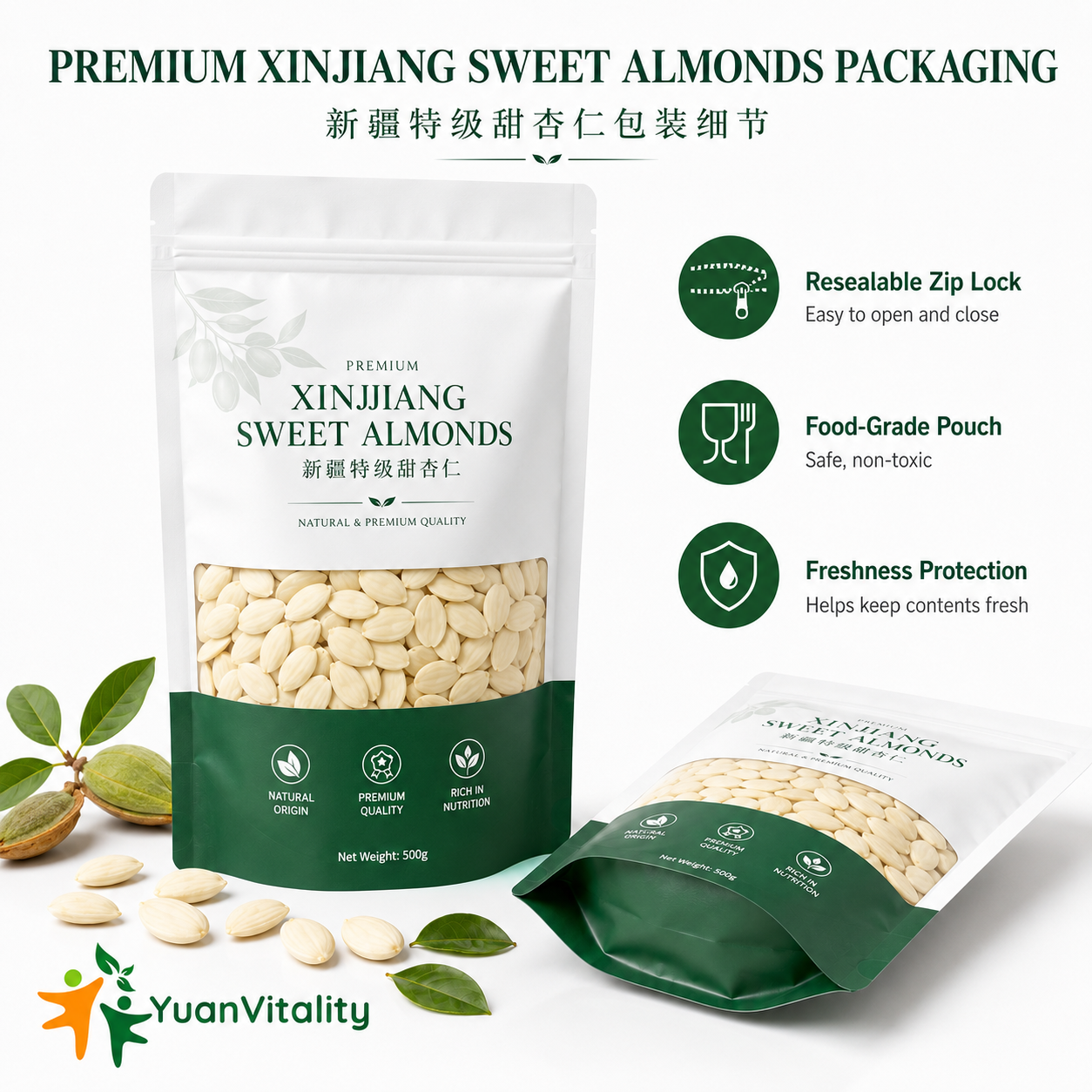 Peeled Sweet Apricot Kernels